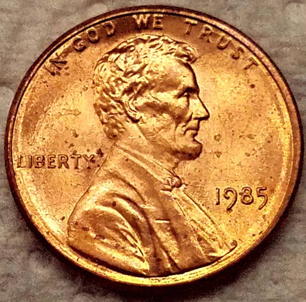 1985-P-Lincoln-Cent-Heavy-Raised-Die-Issue-At-One-Cent-On-Reverse?